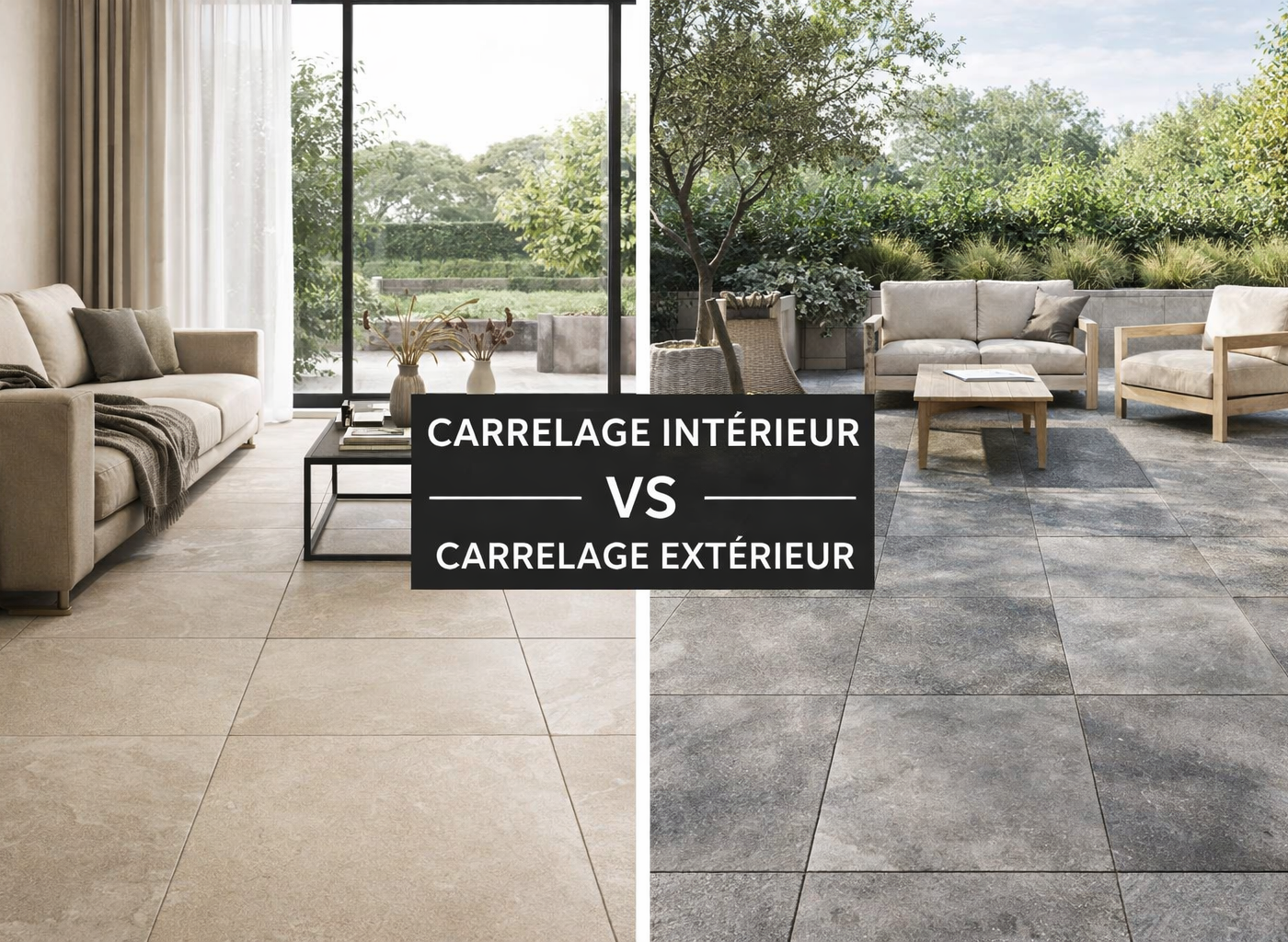 Carrelage intérieur, Carrelage extérieur
